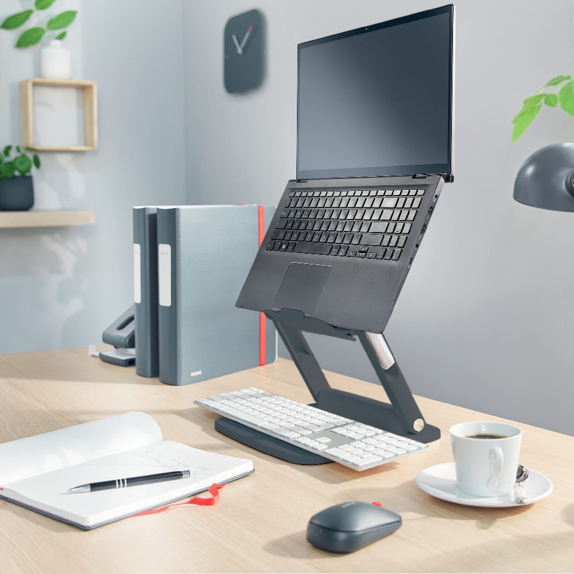 Laptopstandaard Leitz Ergo verstelbare multihoek grijs 6