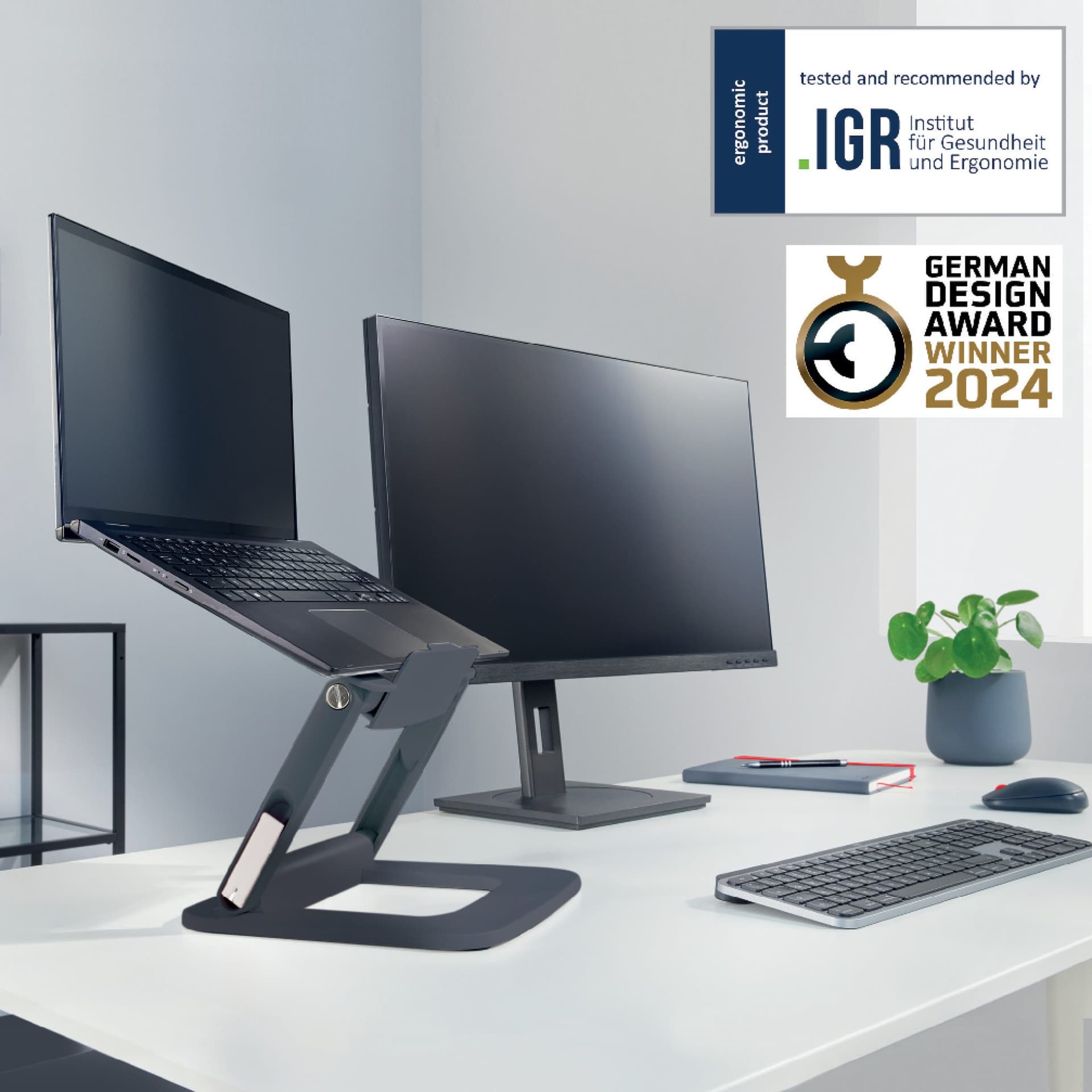 Laptopstandaard Leitz Ergo verstelbare multihoek grijs 7