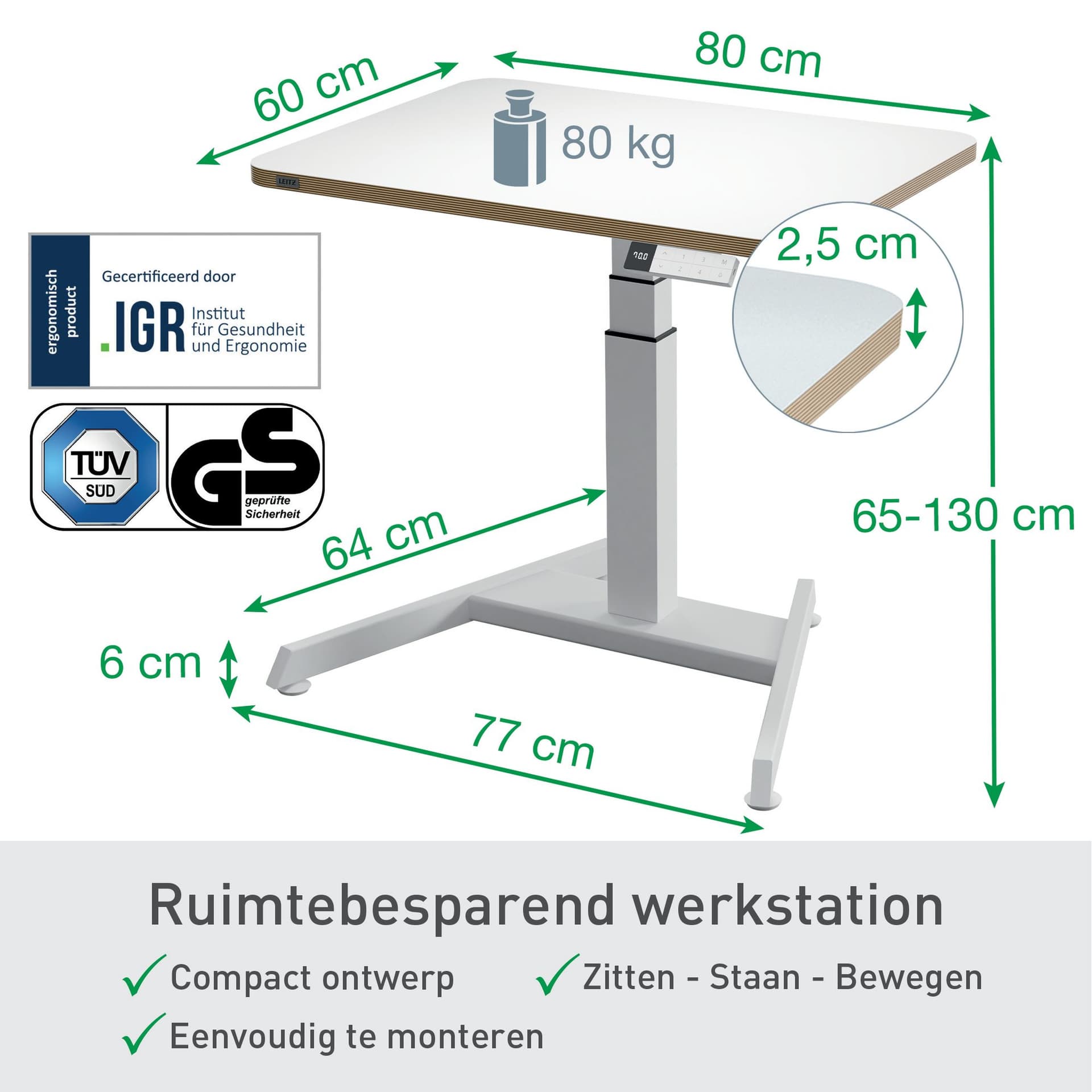 Zit-sta bureau Leitz Ergo elektrisch compact 6