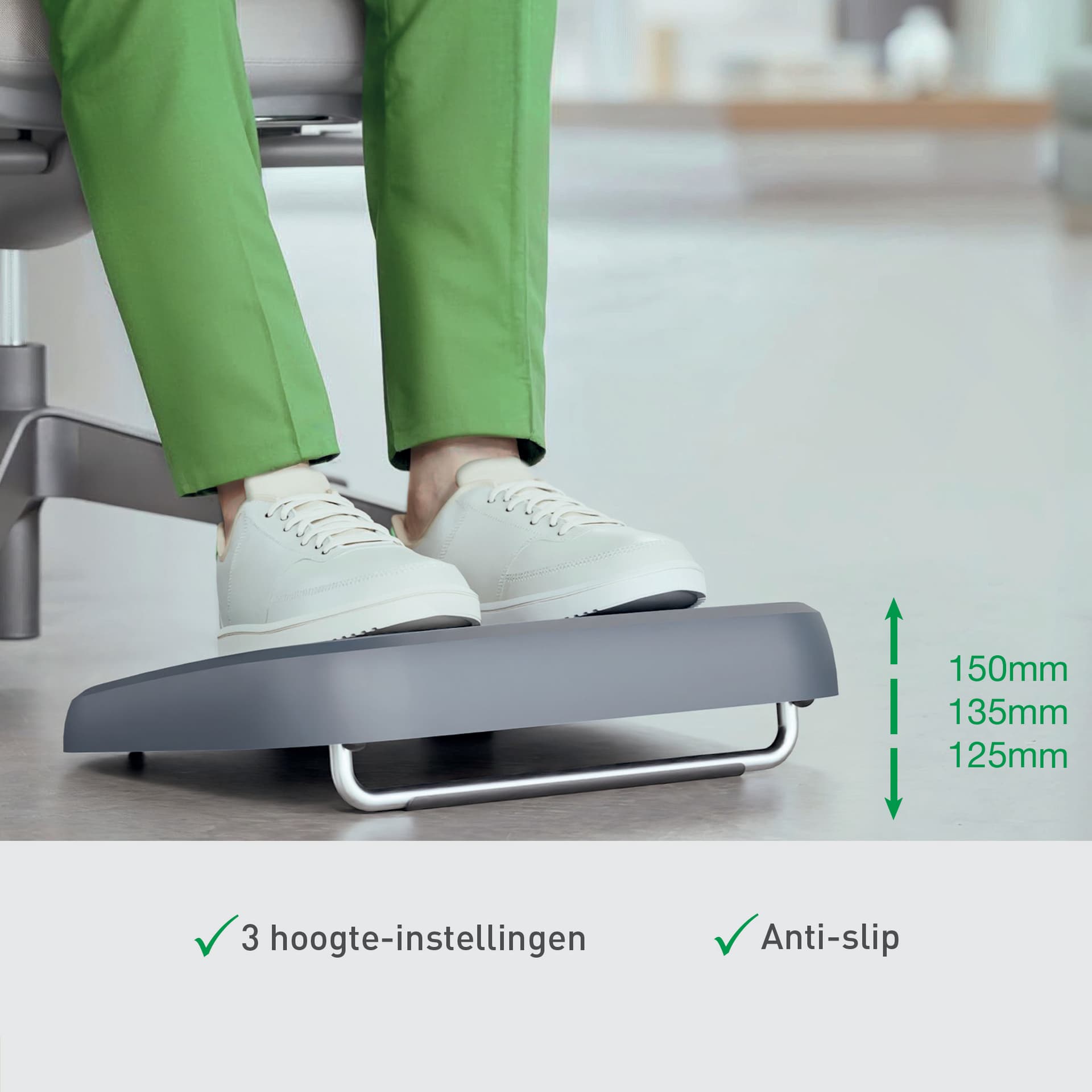 Voetensteun Leitz Ergo verstelbaar gerecycled grijs 6