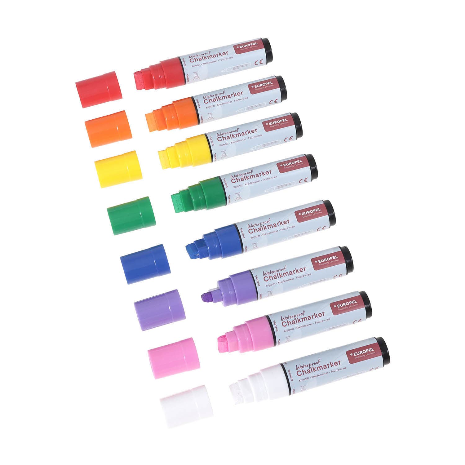 Krijtstift Europel watervast 15mm assorti etui 8 stuks 4