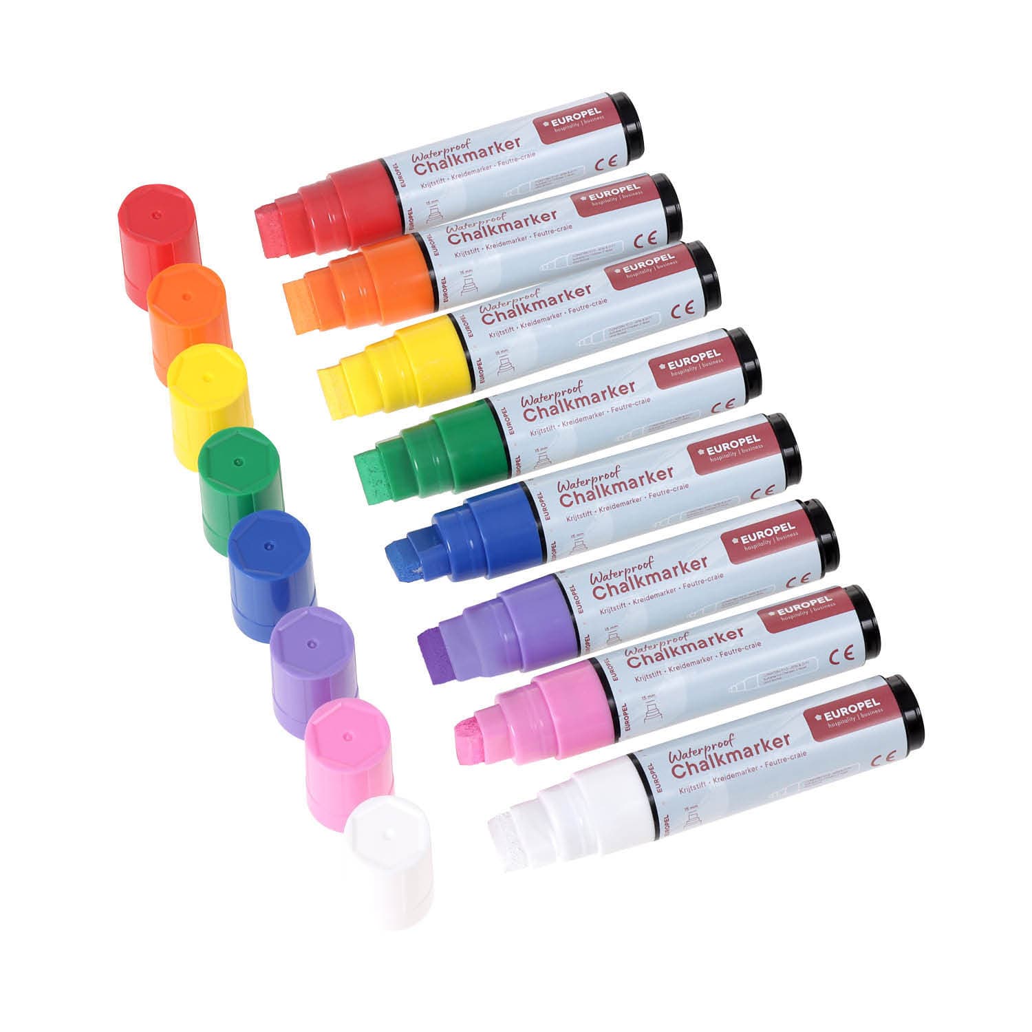 Krijtstift Europel watervast 15mm assorti etui 8 stuks 5