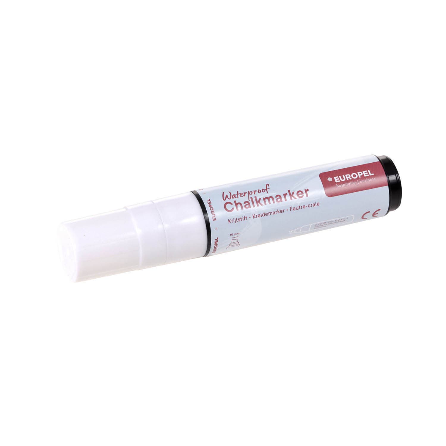 Krijtstift Europel watervast 15mm wit blister 1 stuk 3