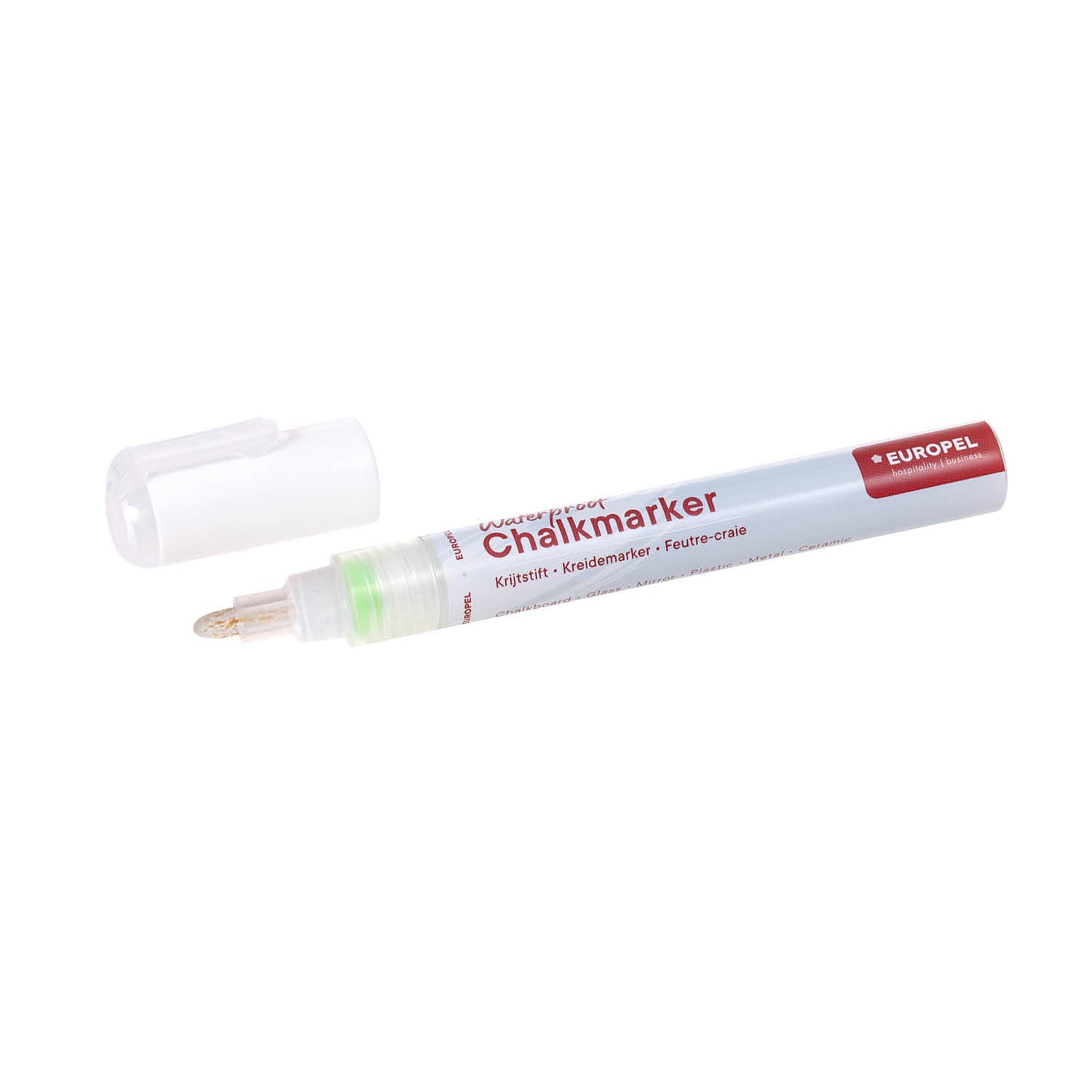 Krijtstift Europel watervast 3-6mm wit blister 1 stuk 2