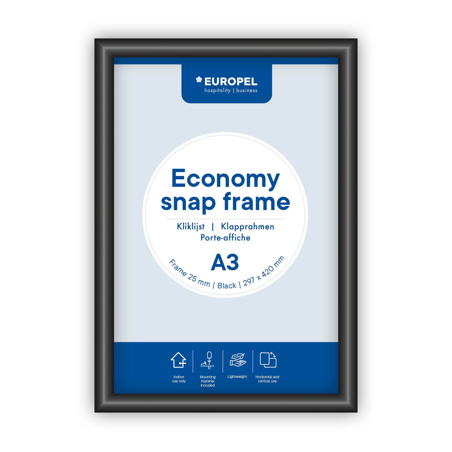 Kliklijst Europel Economy A3 zwart