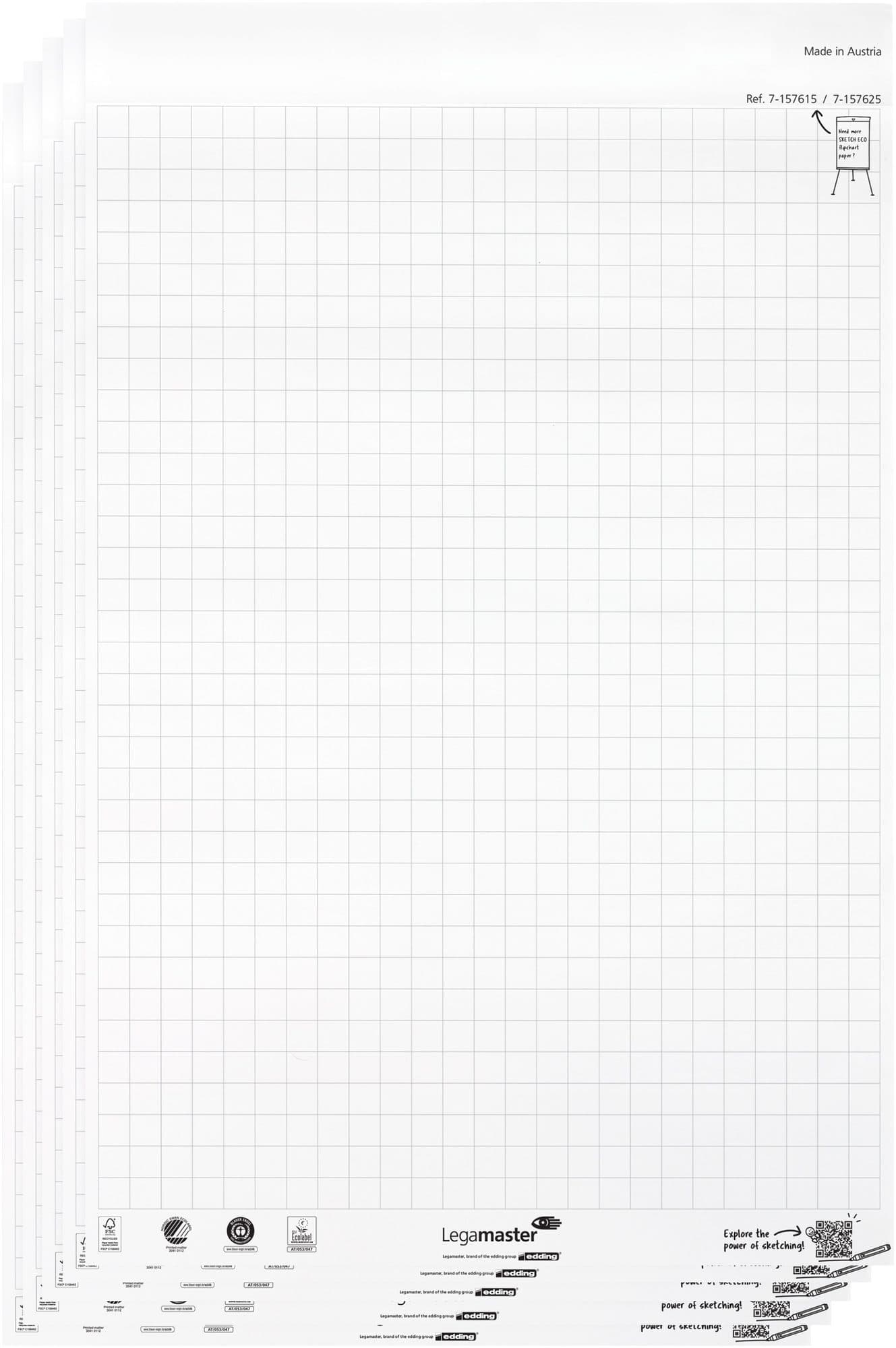 Flipoverpapier Legamaster SKETCH ECO raster 5x 20 vellen 2