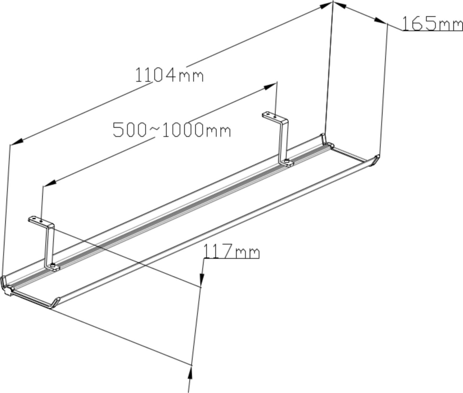 Kabelgoot Euroseats universeel 110cm wit 5