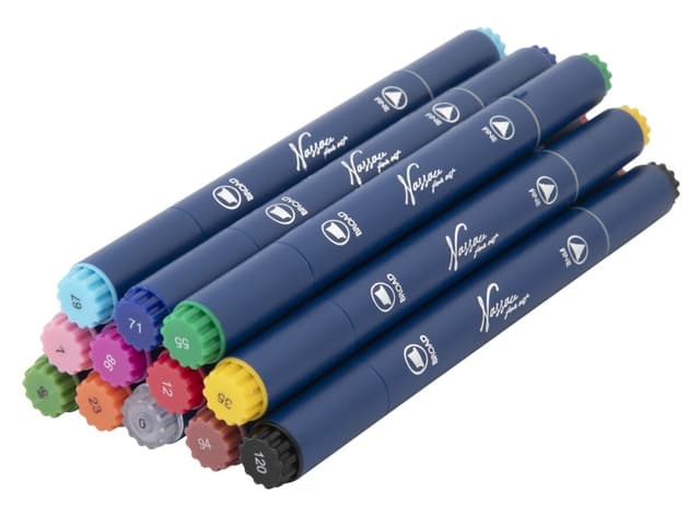 Alcoholmarkers Nassau Arts duopunt set à 12 kleuren 4