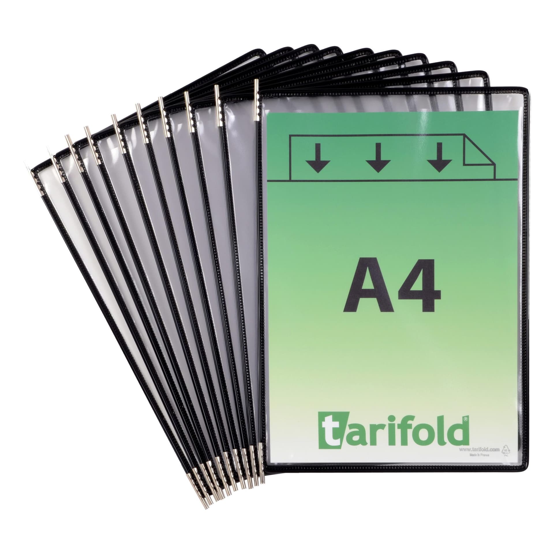 Zichtpaneel Tarifold A4 verticaal zwart 10 stuks 3