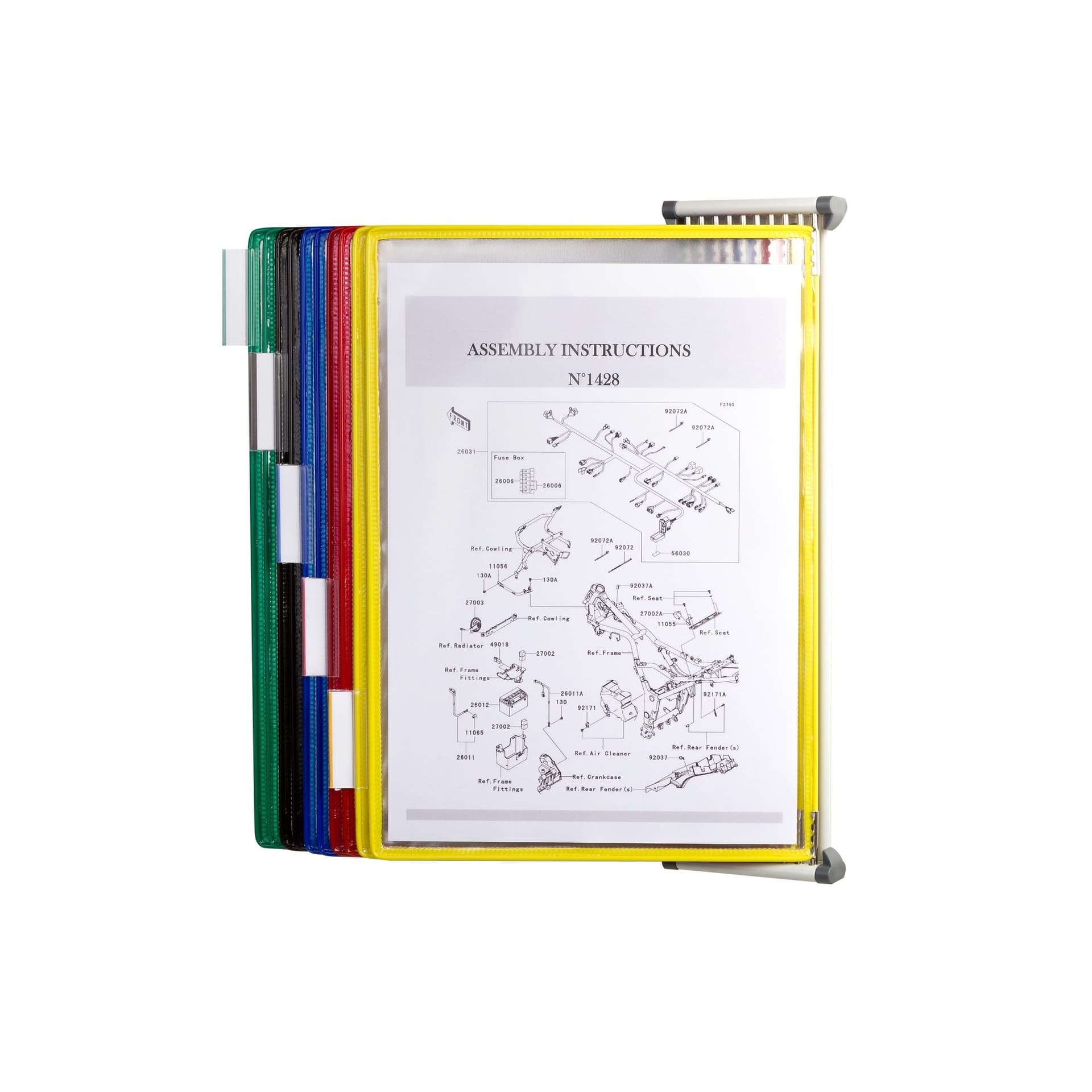 Zichtpanelensysteem wand Tarifold metaal A4 met 10-tassen assorti 4