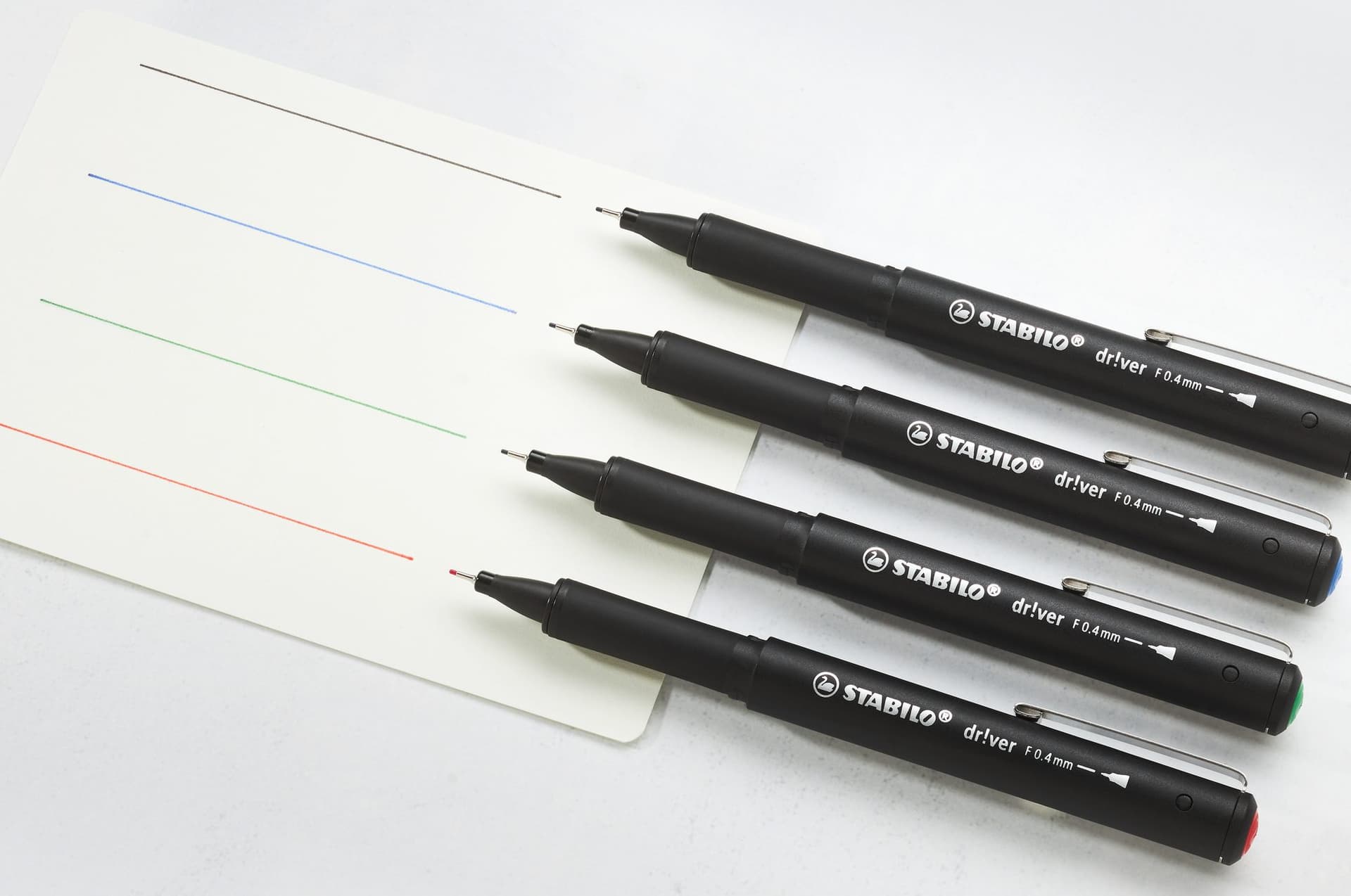 Fineliner STABILO dr!ver fijn zwart 4