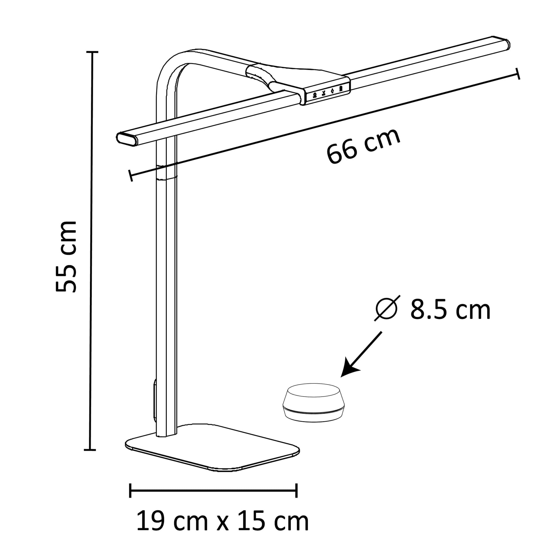 Bureaulamp Unilux Strata base led zwart 5