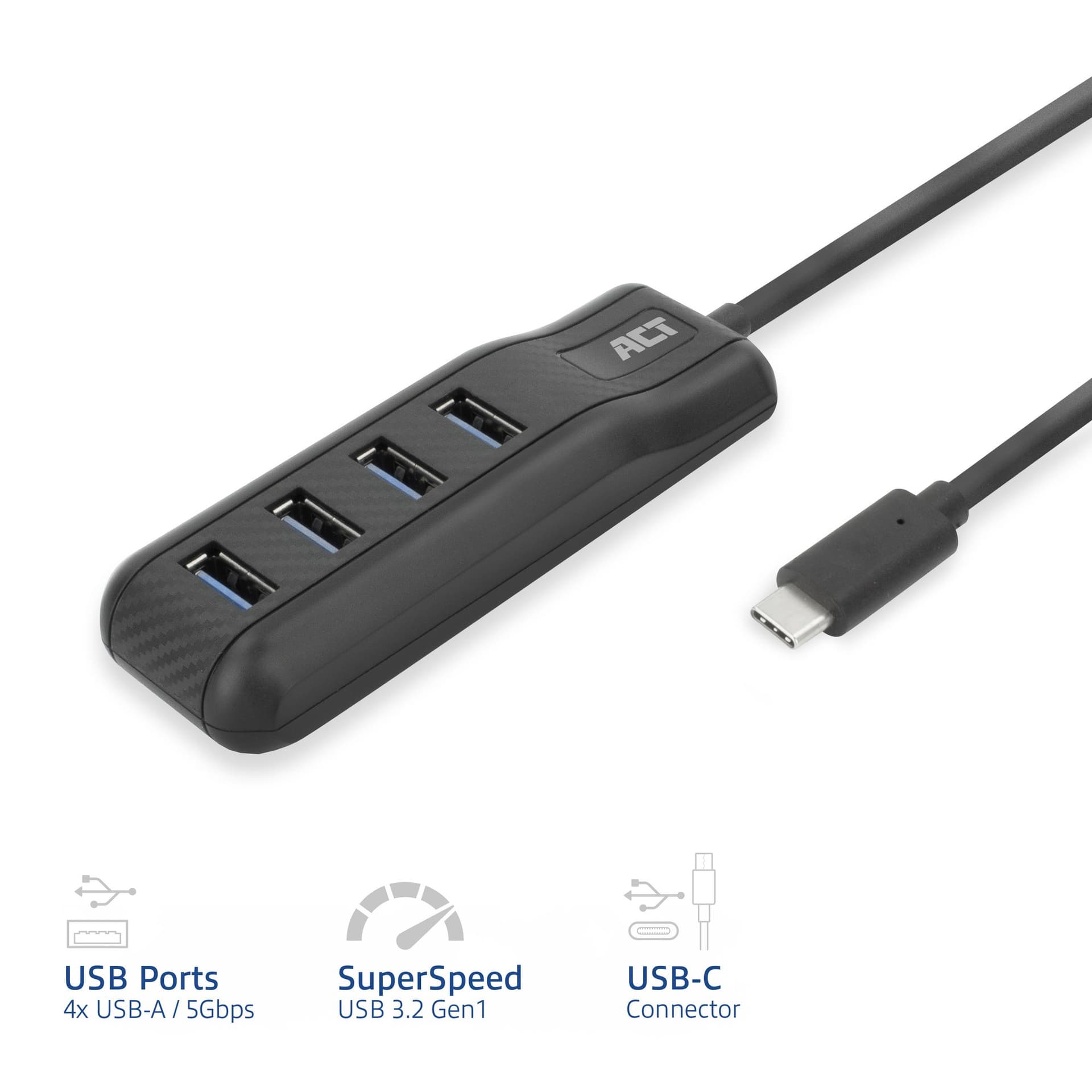 Hub ACT USB-C 3.0 4 poorts USB-A 2
