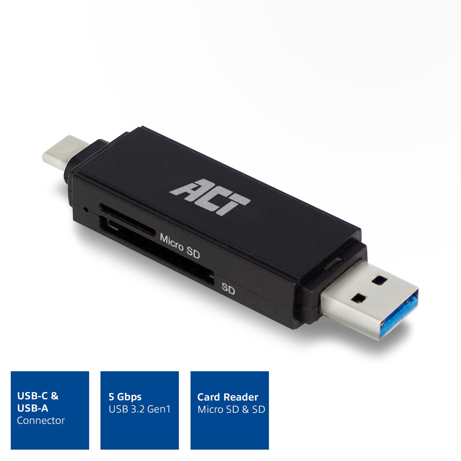 Kaartlezer ACT USB-C/USB-A 3.0 2