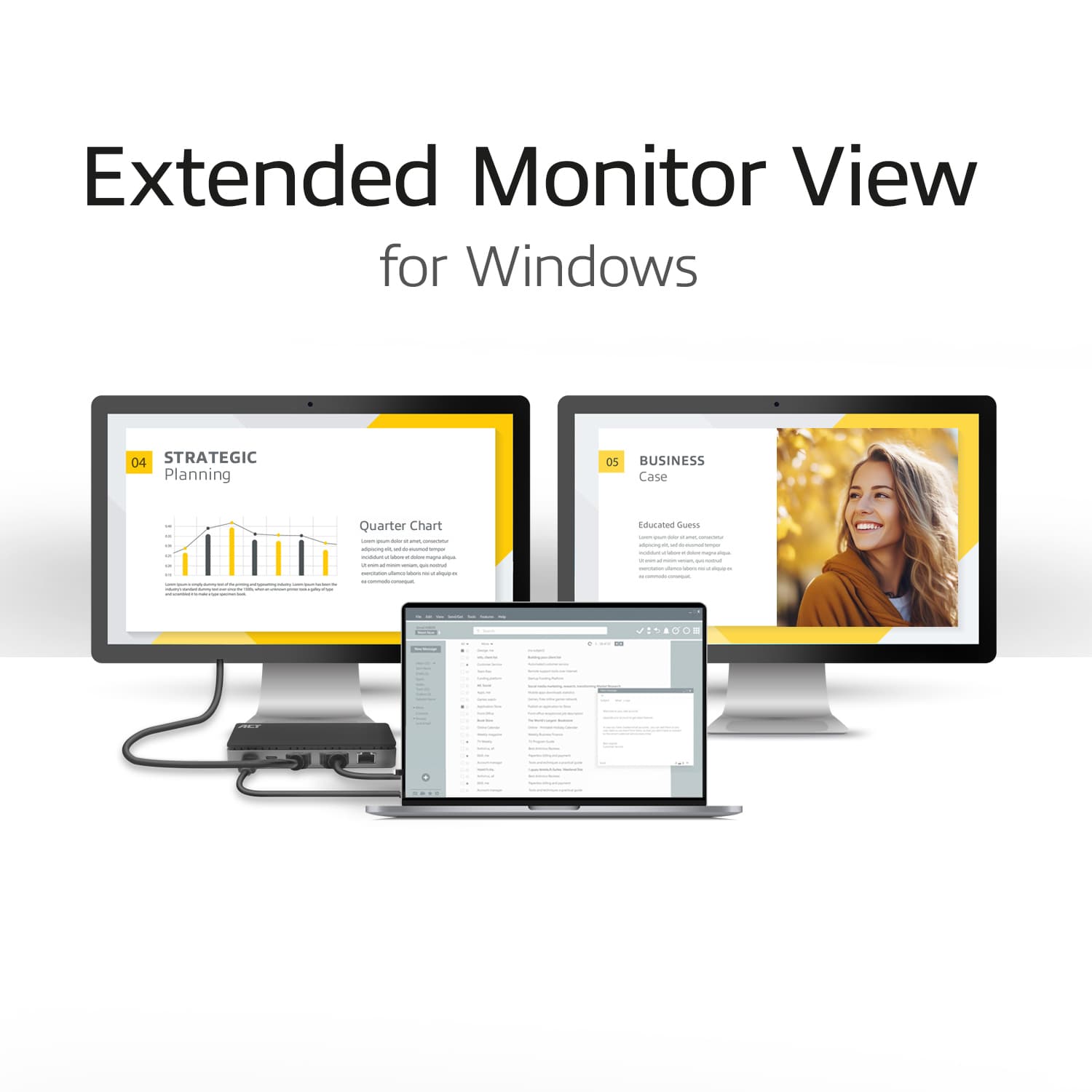 Dockingstation ACT USB-C 4K MST voor 2 HDMI monitoren 3