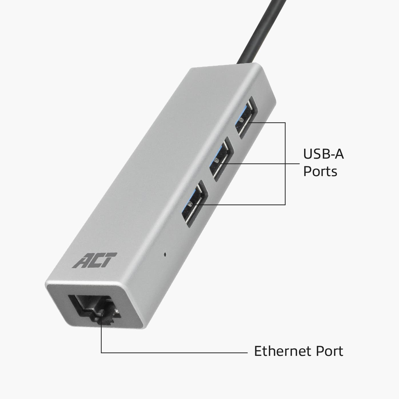 Hub ACT USB-C 3.0 3x USB-A Gigabit ethernet 3