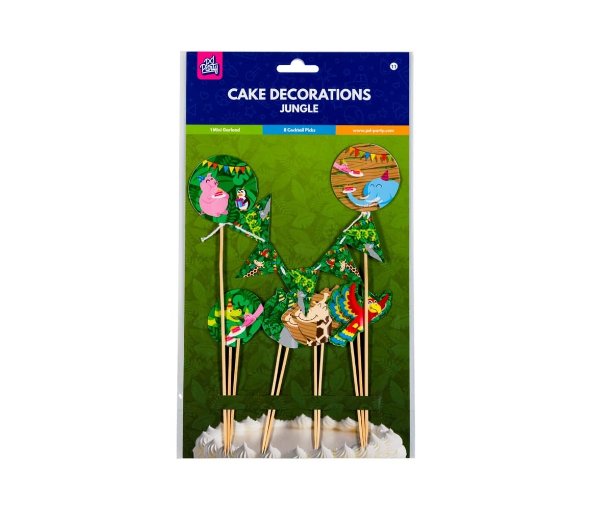 Cake decoratie Jungle 9 stuks 2