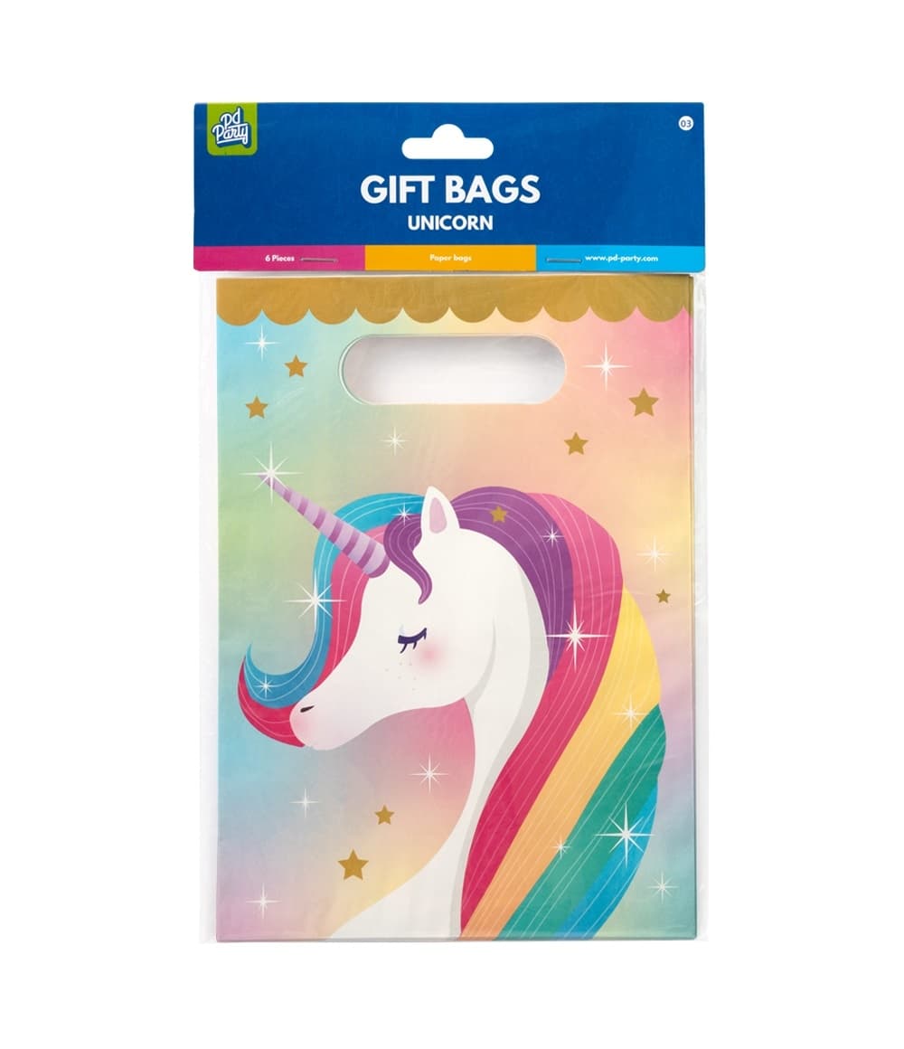 Cadeau tasjes Unicorn papier 23x16,5cm 6 stuks 2