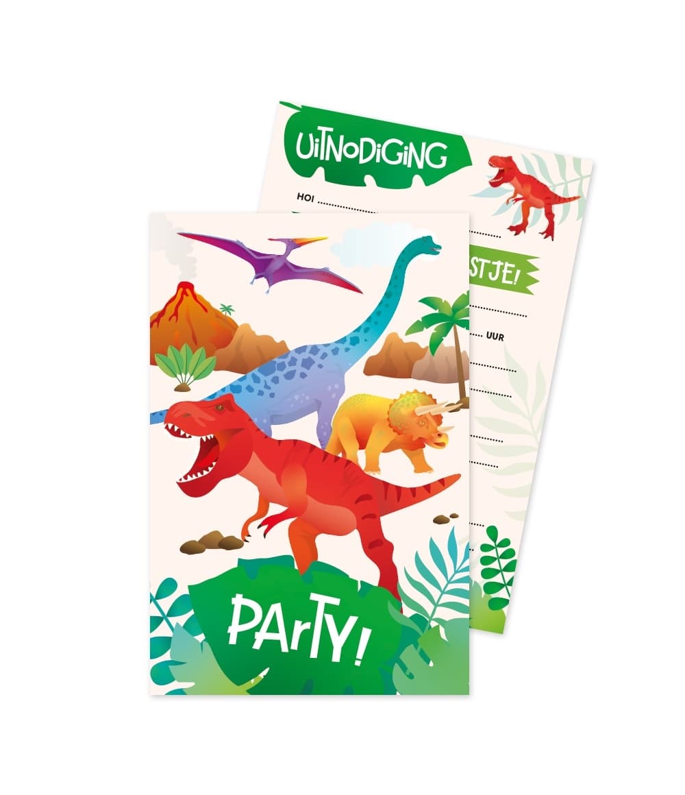 Uitnodigingskaarten Dino 4