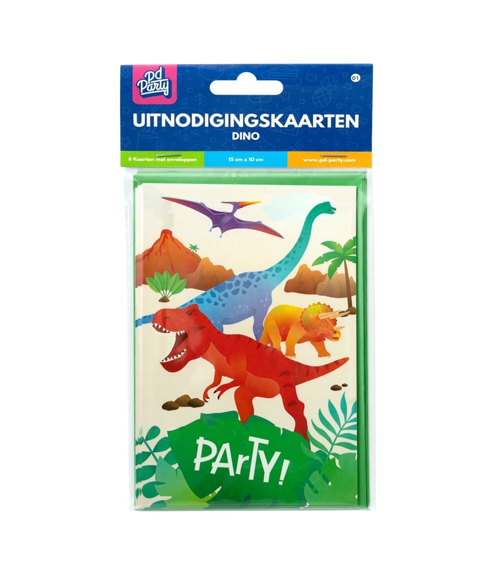 Uitnodigingskaarten Dino 5