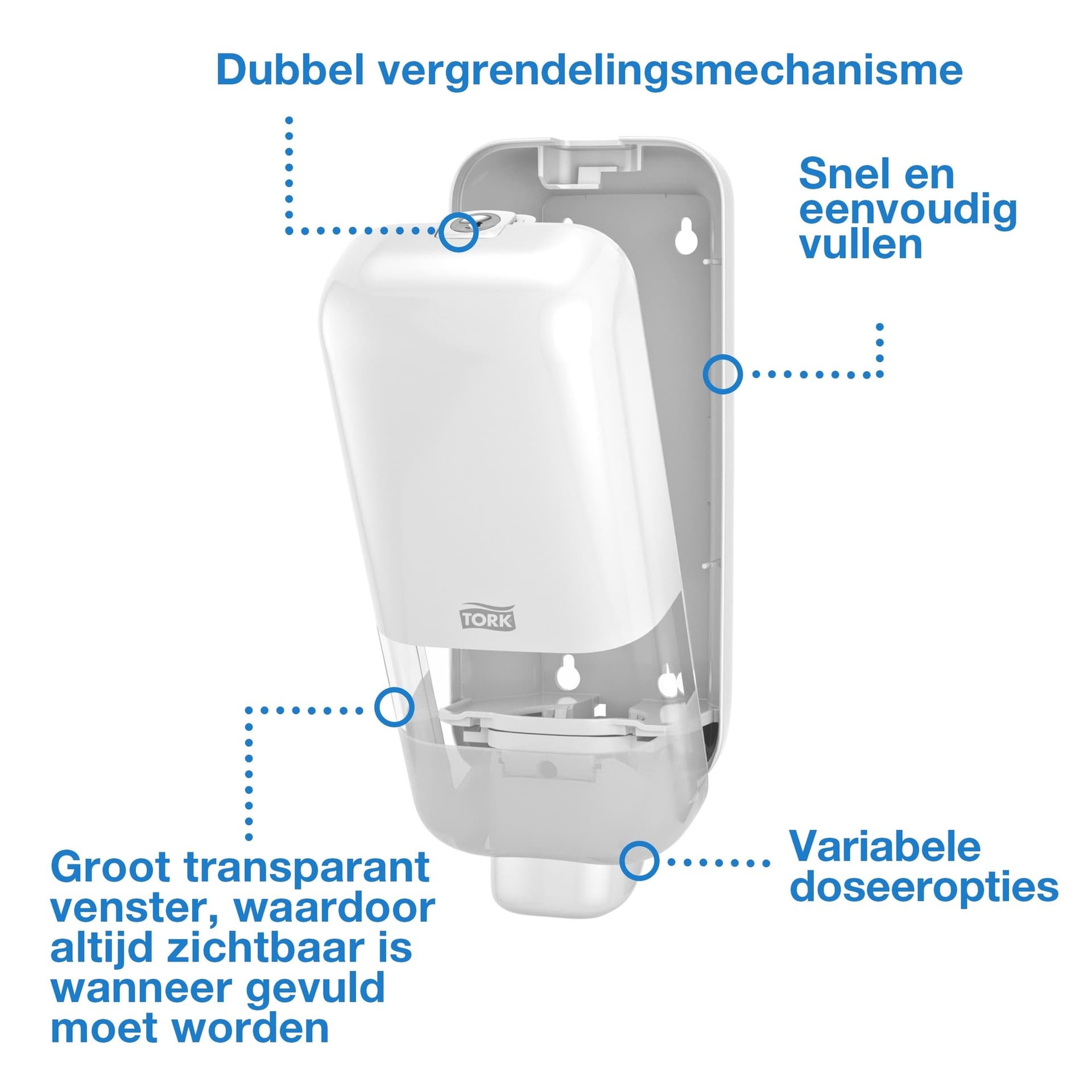 Zeepdispenser Tork S4 Elevation 1000ml wit 564500 3