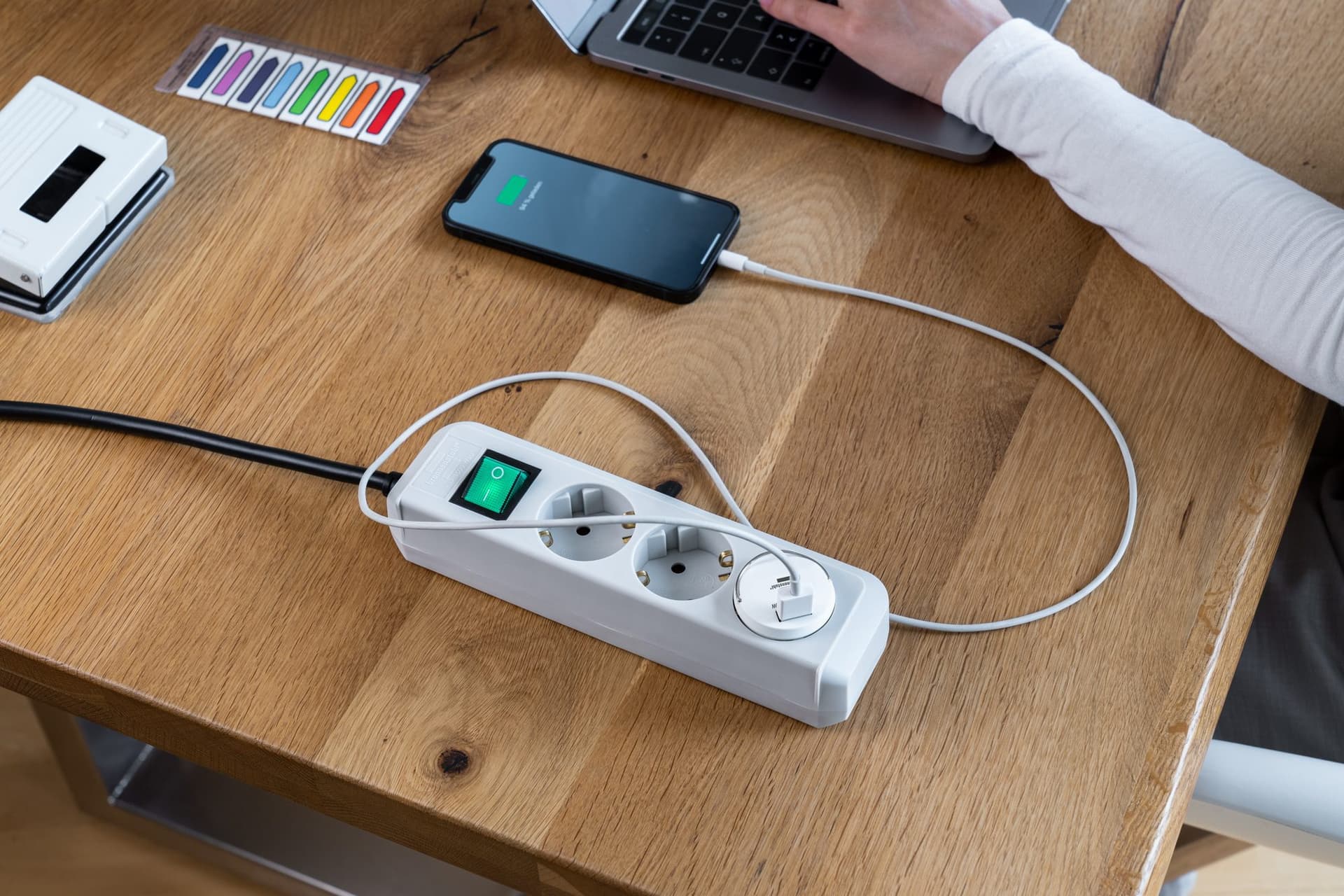 Stopcontactadapter Brennenstuhl USB A 2.4A wit 4