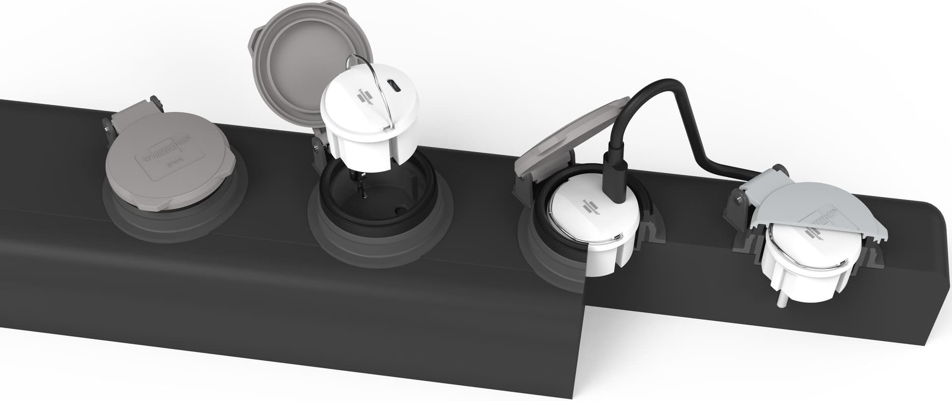 Stopcontactadapter Brennenstuhl USB C 2.4A wit 2