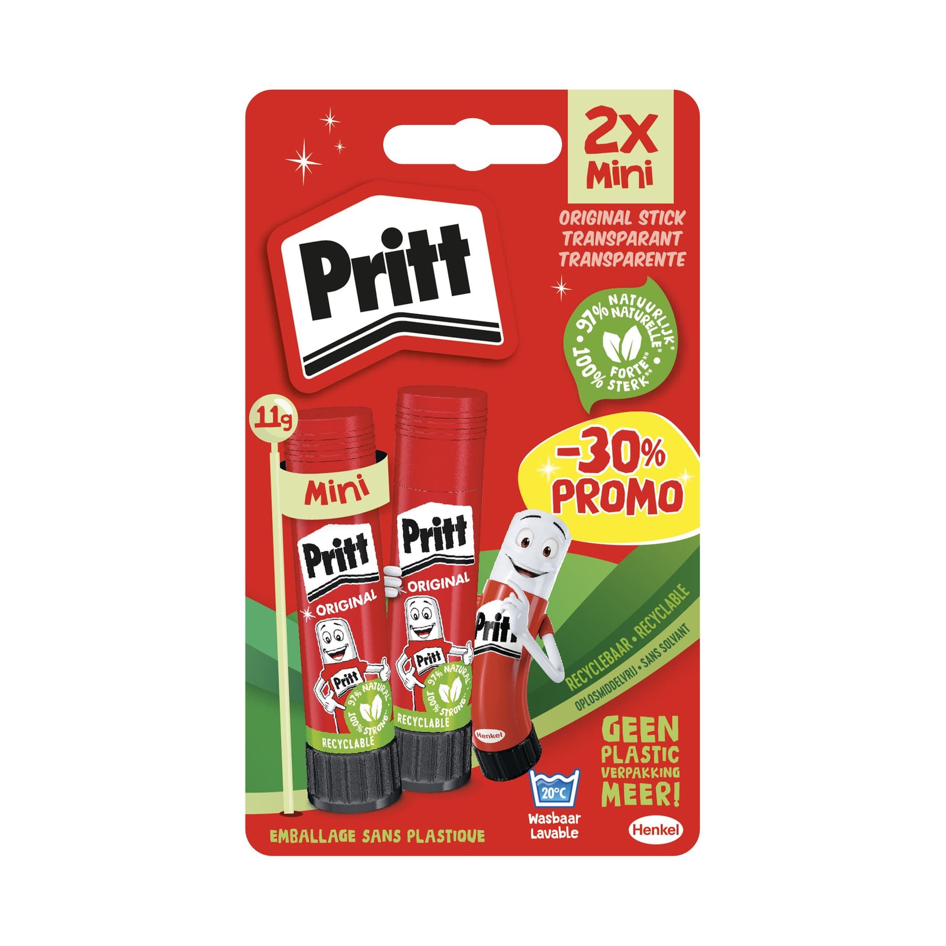 Lijmstift Pritt Stick Original 11gr blister à 2 stuks Promo
