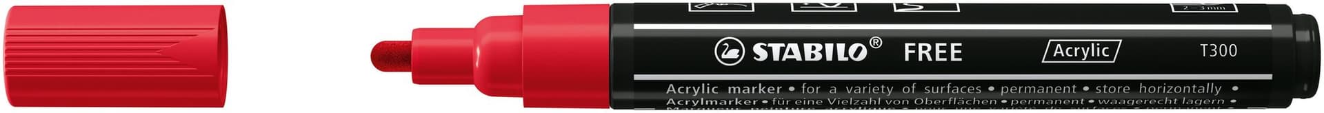Acrylmarker STABILO  Free Acrylic T300 karmijnrood