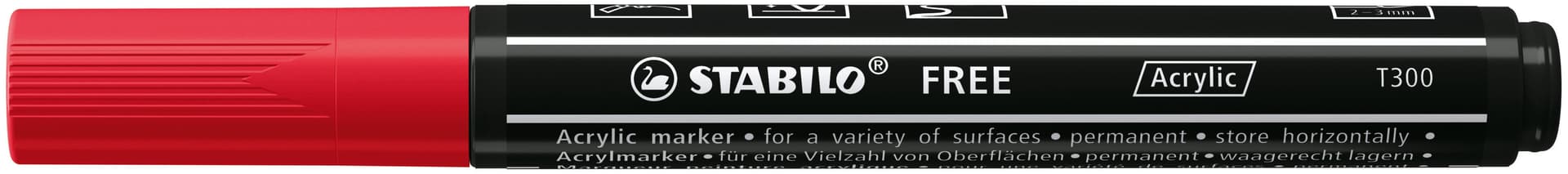 Acrylmarker STABILO  Free Acrylic T300 karmijnrood 2