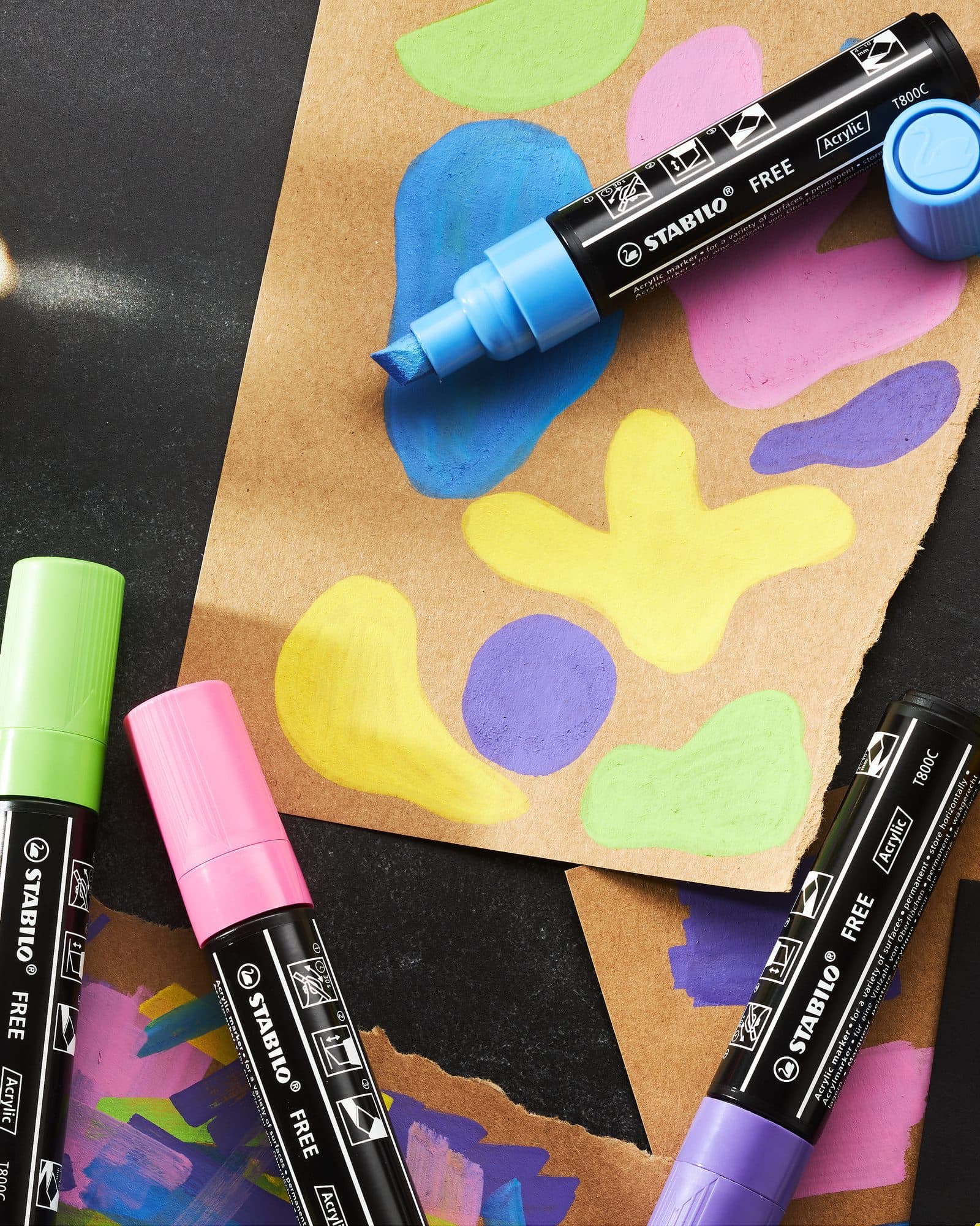Acrylmarker STABILO  Free Acrylic T800C karmijnrood 6