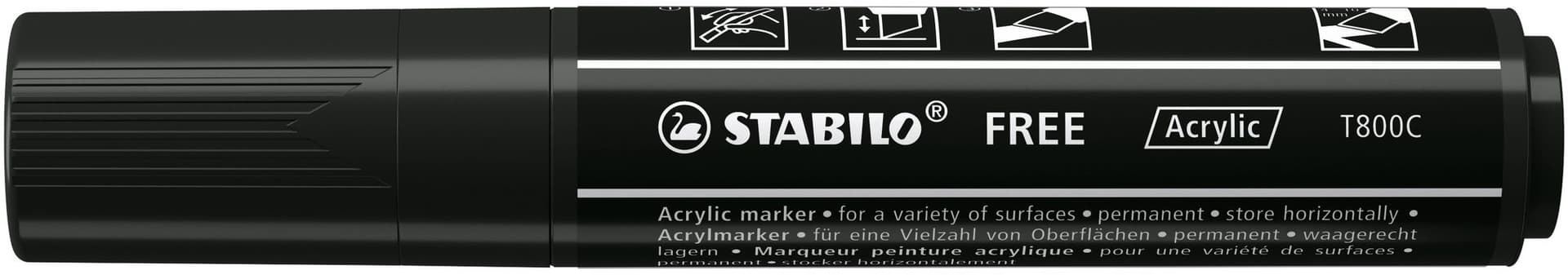 Acrylmarker STABILO  Free Acrylic T800C zwart 2