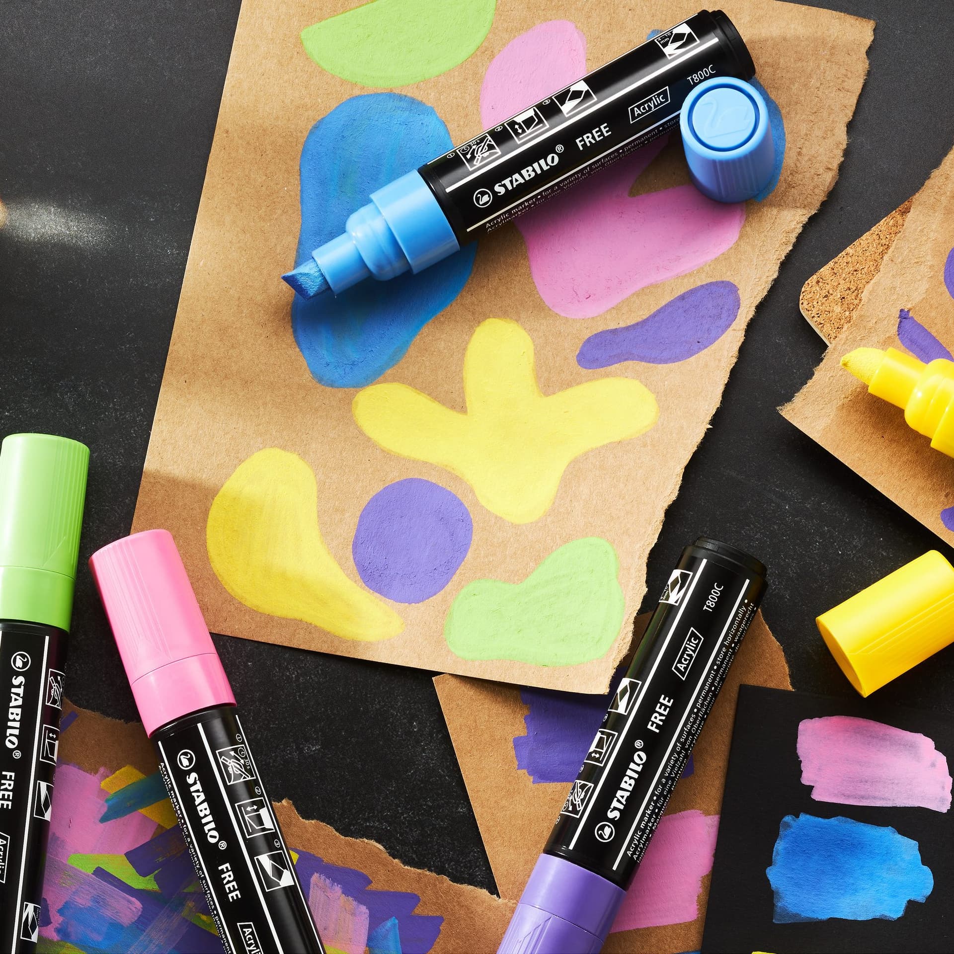 Acrylmarker STABILO  Free Acrylic T800C zwart 3