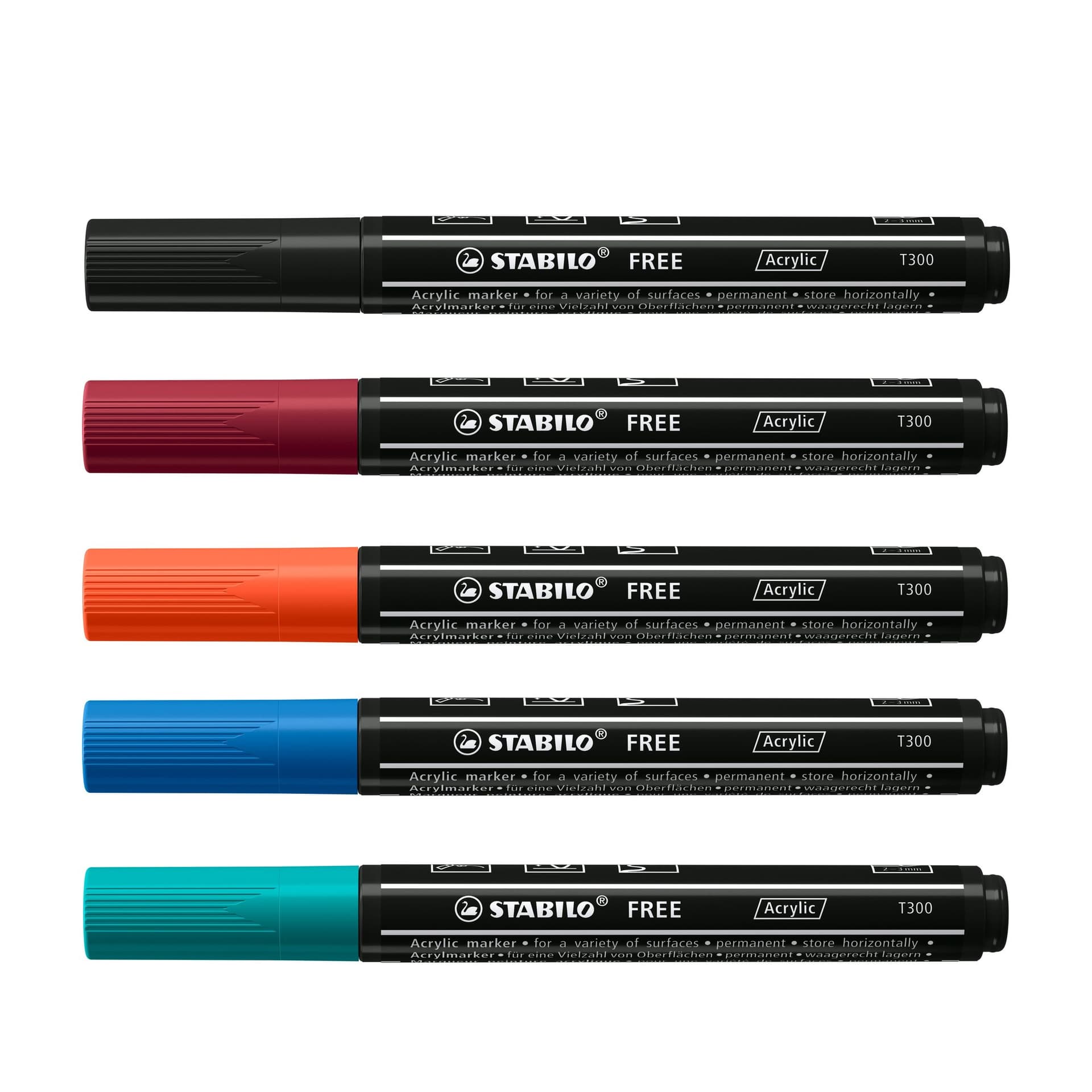 Acrylmarker STABILO  Free Acrylic T300 Urban assorti 5 stuks 3