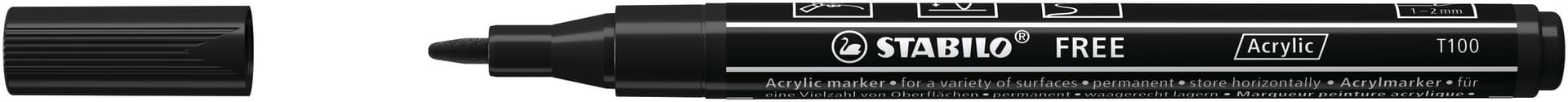 Acrylmarker STABILO  Free Acrylic T100 zwart