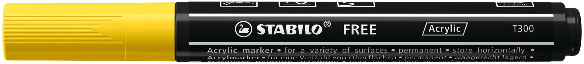 Acrylmarker STABILO  Free Acrylic T300 geel 2