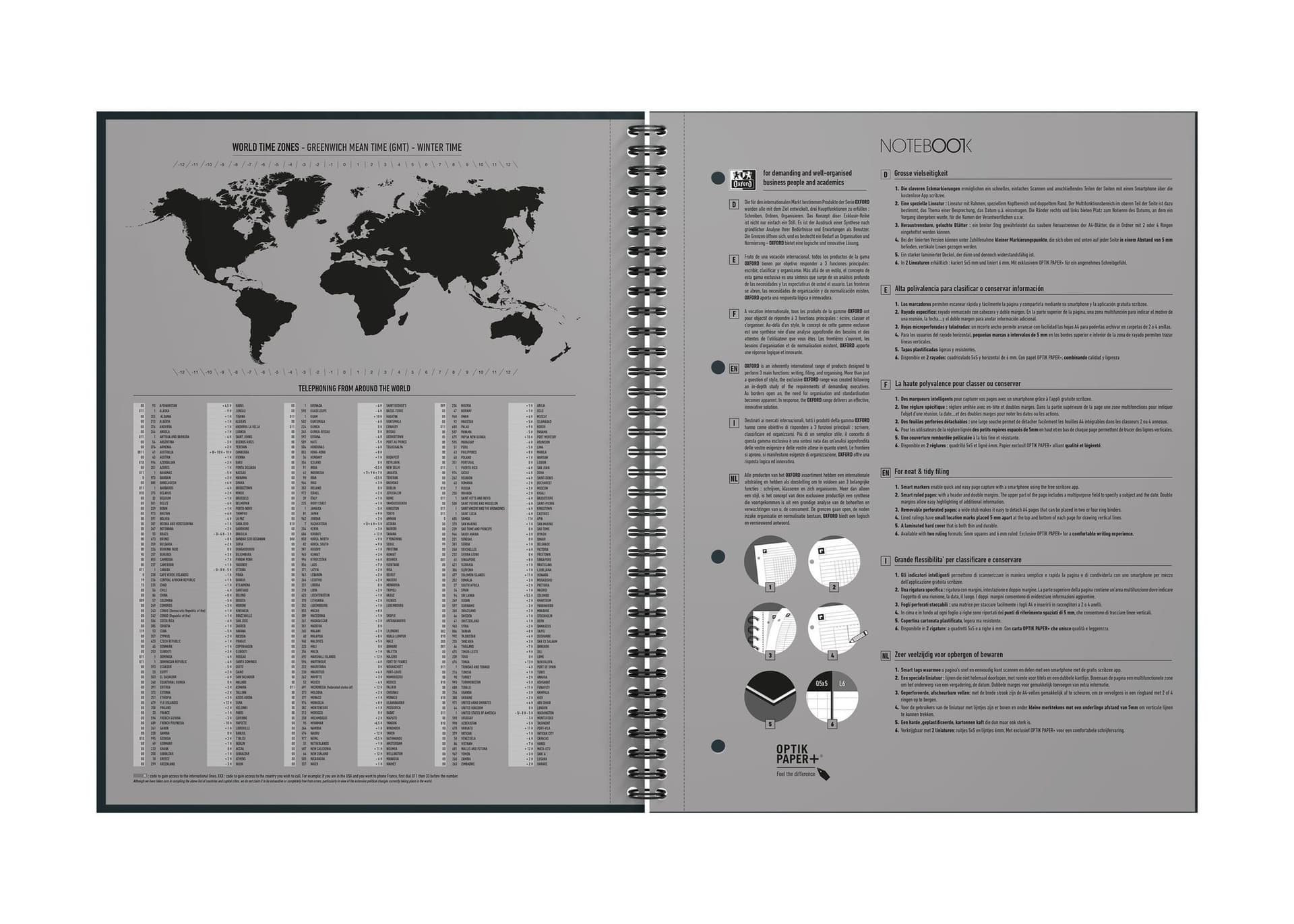 Spiraalblok Oxford International Notebook A4+ lijn 160 pagina's groen 7