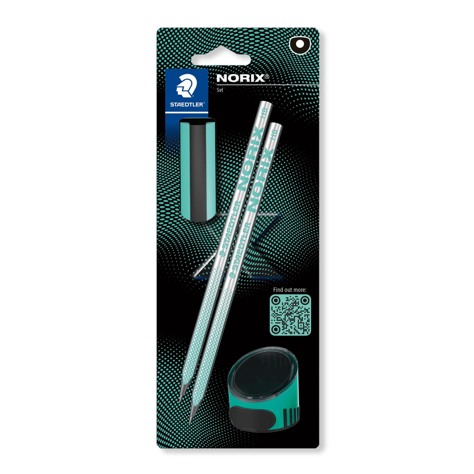 Potlood Staedtler Norix HB zwart-groen blister à 2 stuks