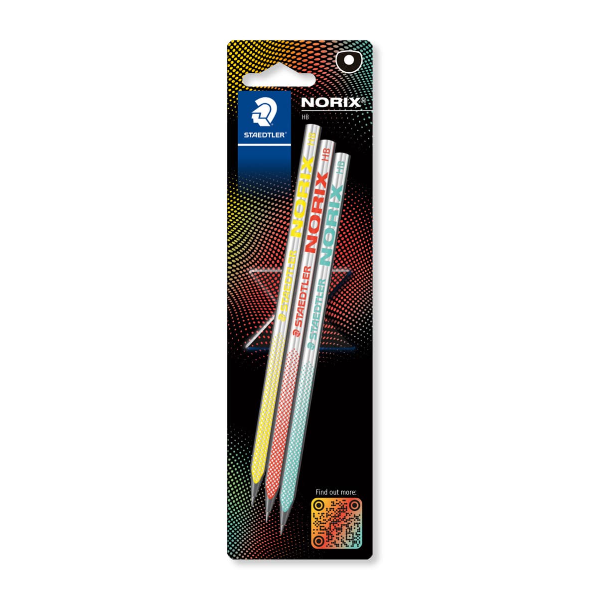 Potlood Staedtler Norix HB assorti blister à 3 stuks