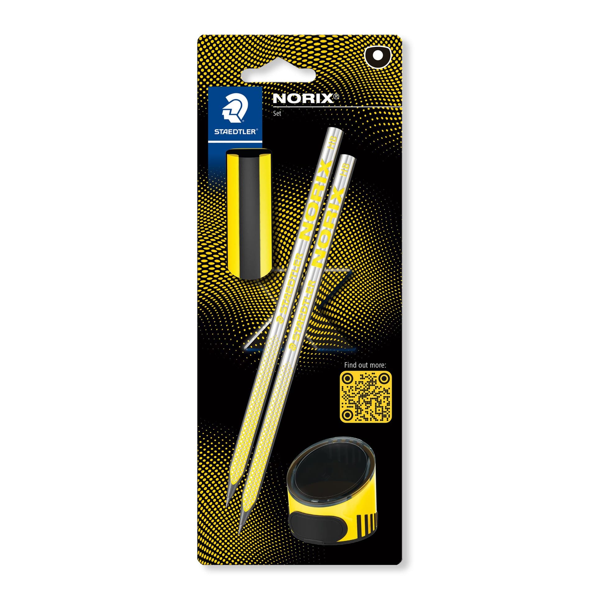 Potlood Staedtler Norix HB zwart-geel blister à 2 stuks