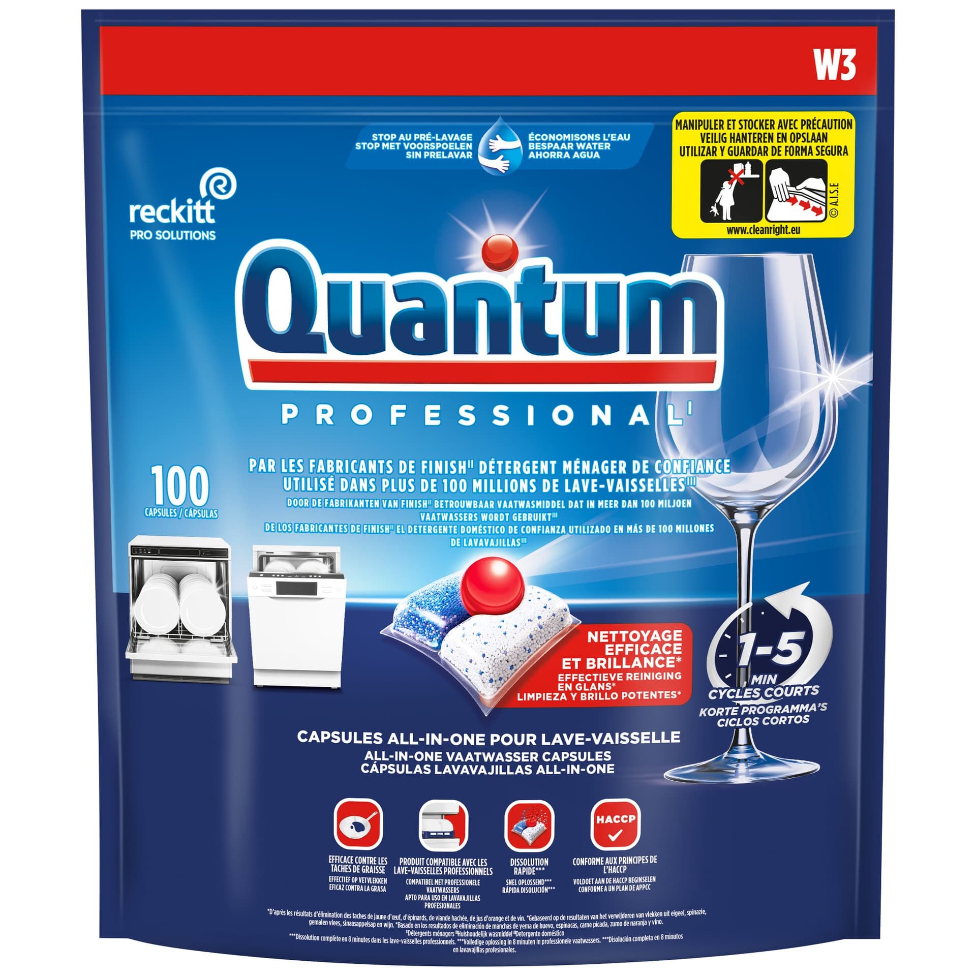 Vaatwastabletten Quantum Pro All-in-one 100 caps