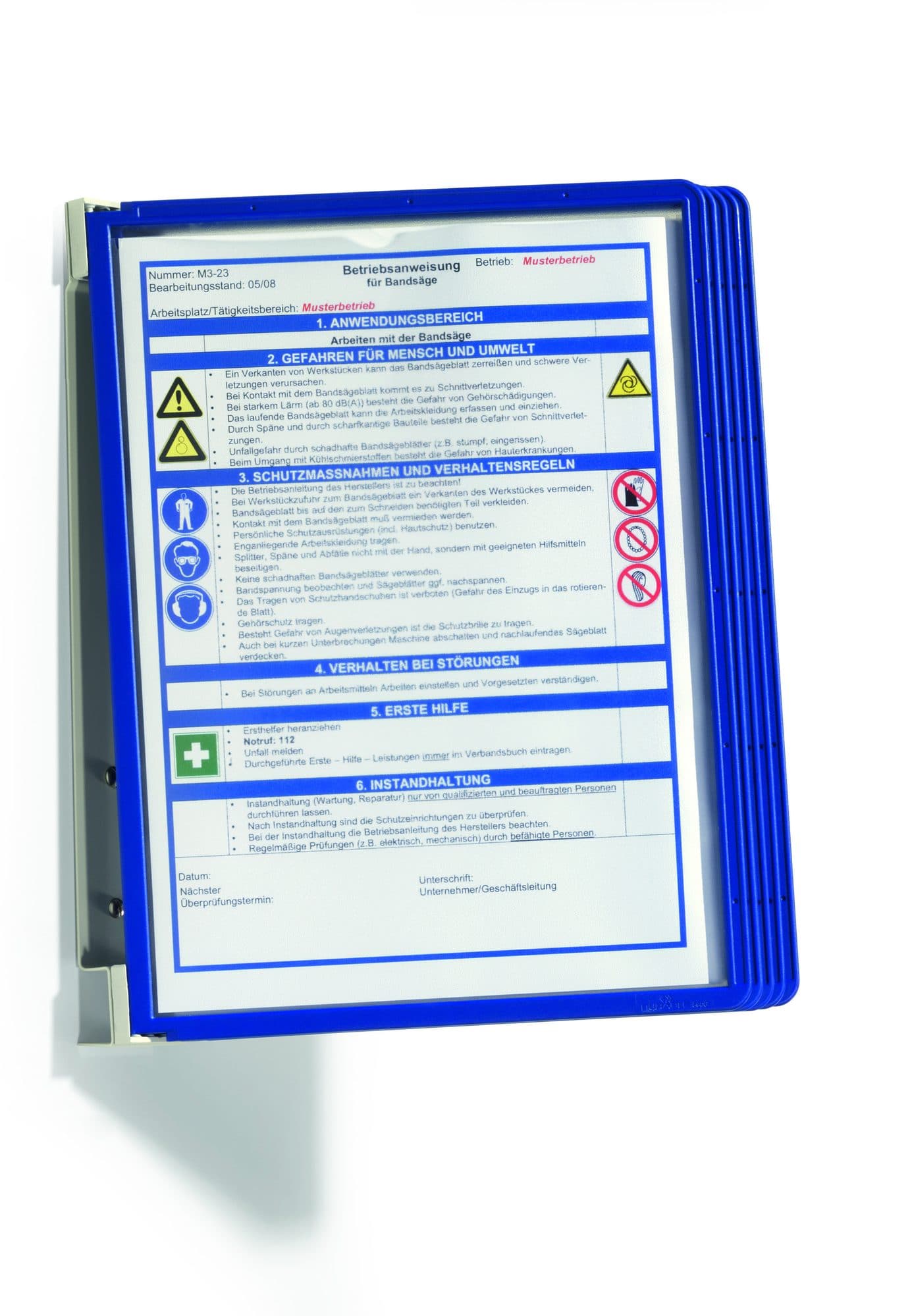 Wandelement Durable Vario Wall met 5-tassen blauw
