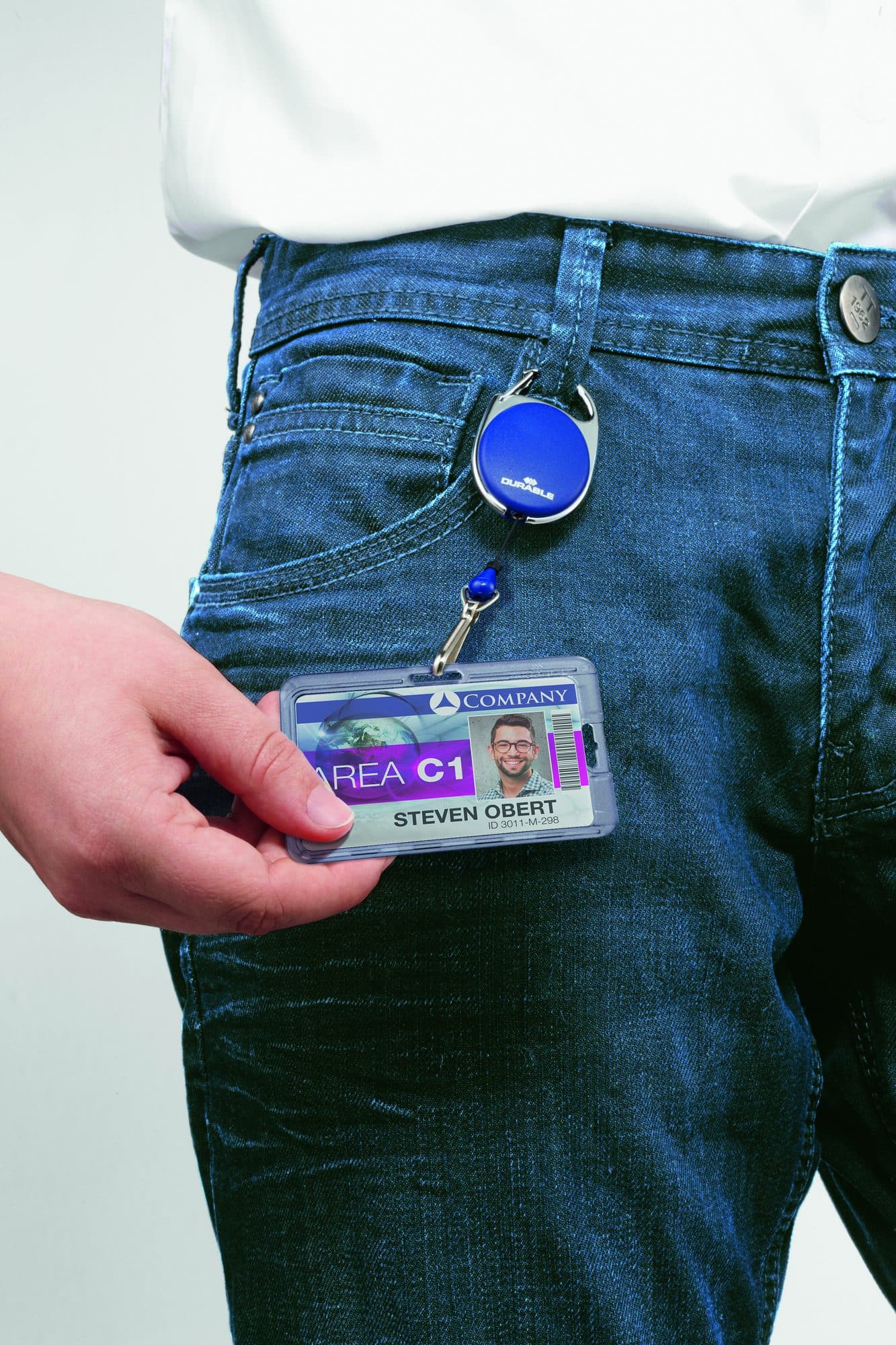 Afrolmechanisme Durable Style met karabijnhaak blauw 2