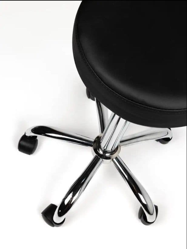 Tabouret kruk Office standaard met gasveer harde wielen zw 2