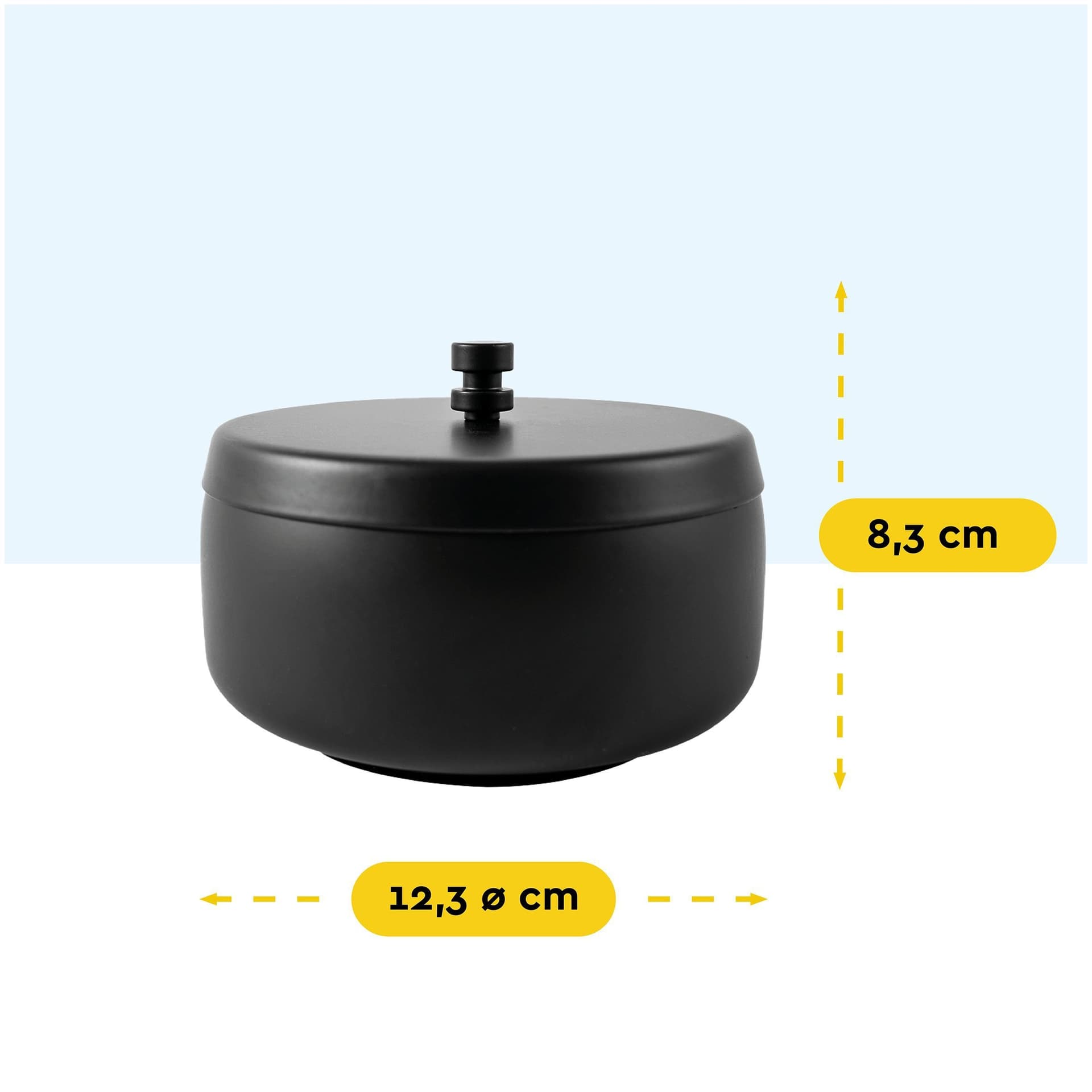 Asbak BRASQ tafelmodel 1 liter met deksel AT700 zwart 2