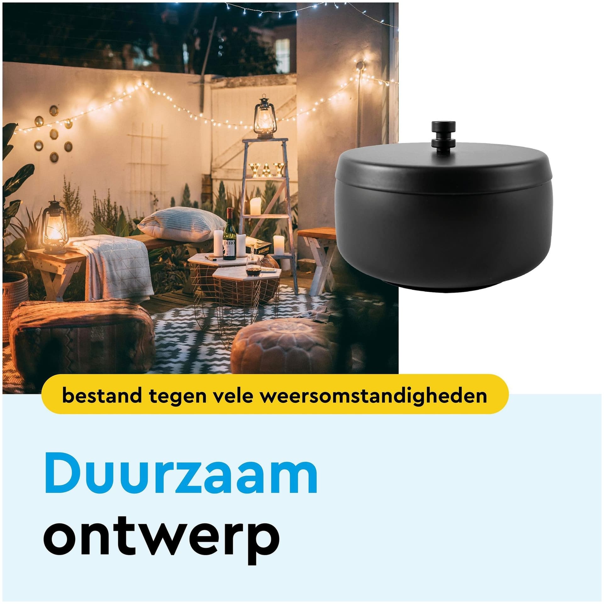 Asbak BRASQ tafelmodel 1 liter met deksel AT700 zwart 3