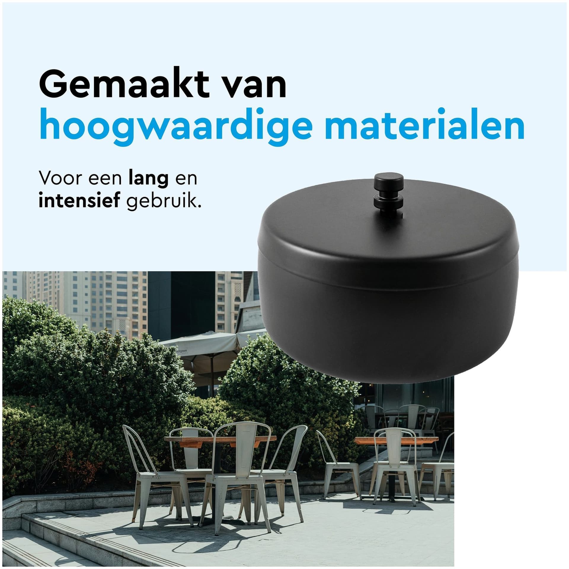 Asbak BRASQ tafelmodel 1 liter met deksel AT700 zwart 4