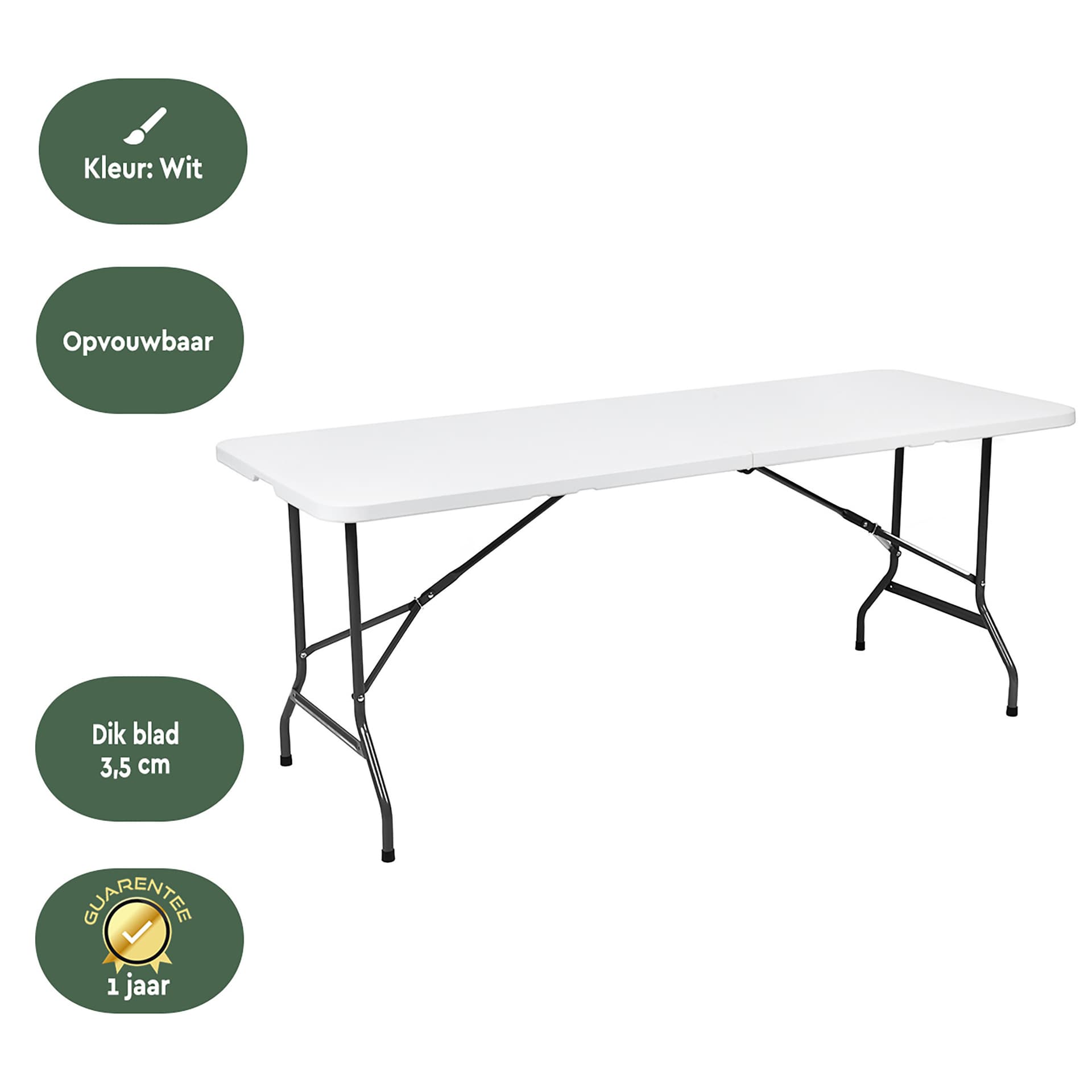 Vouwtafel BRASQ 180x70x74cm FT180 wit 3