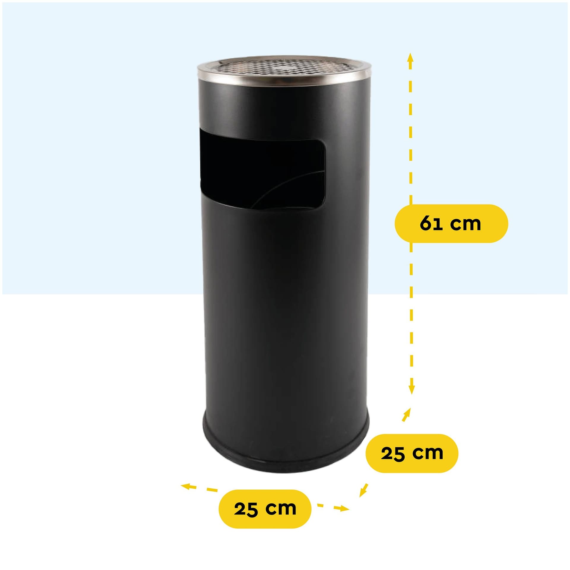 Afvalbak met asbak BRASQ 11 liter AT500 zwart 2