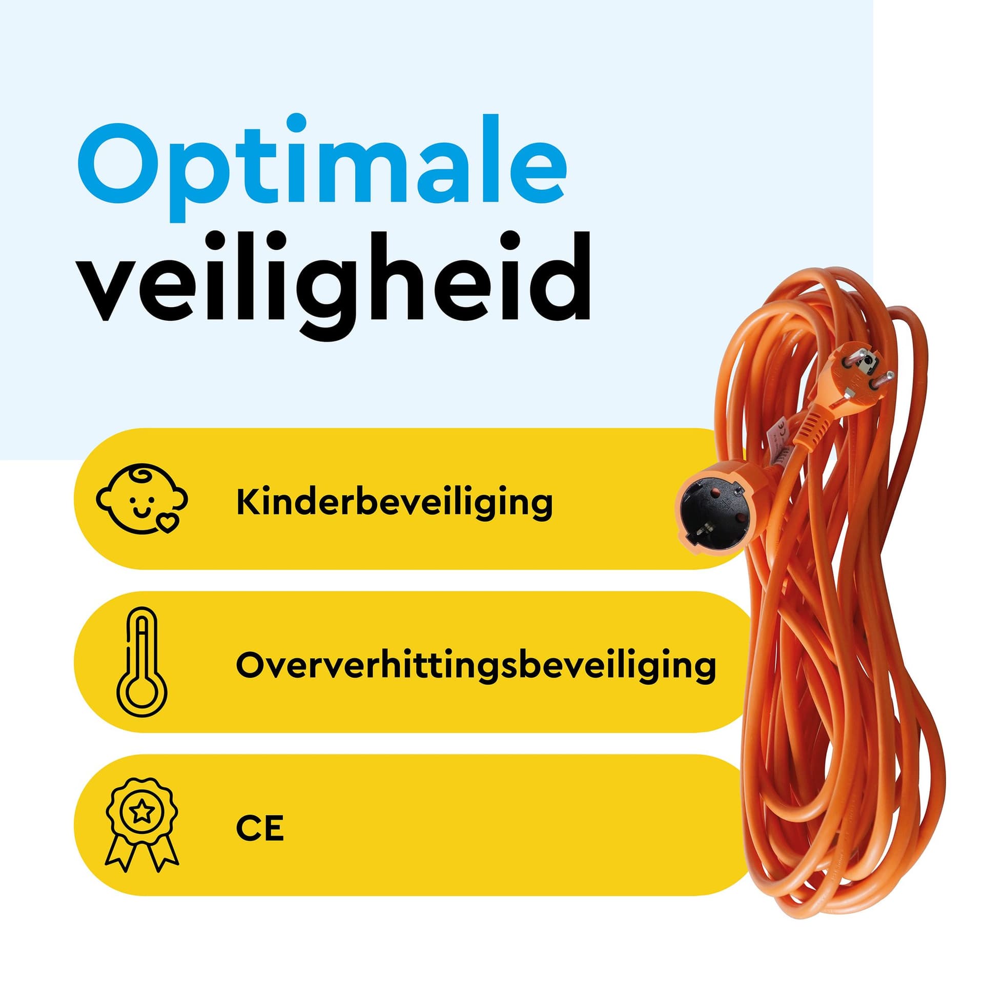 Verlengkabel BRASQ 30m oranje 3